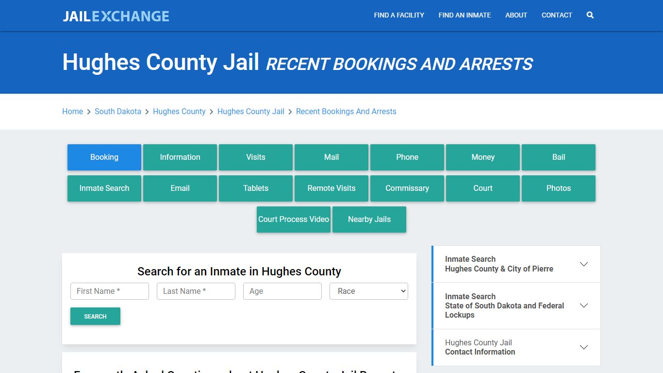 Hughes County Jail Recent Bookings And Arrests - Jail Exchange